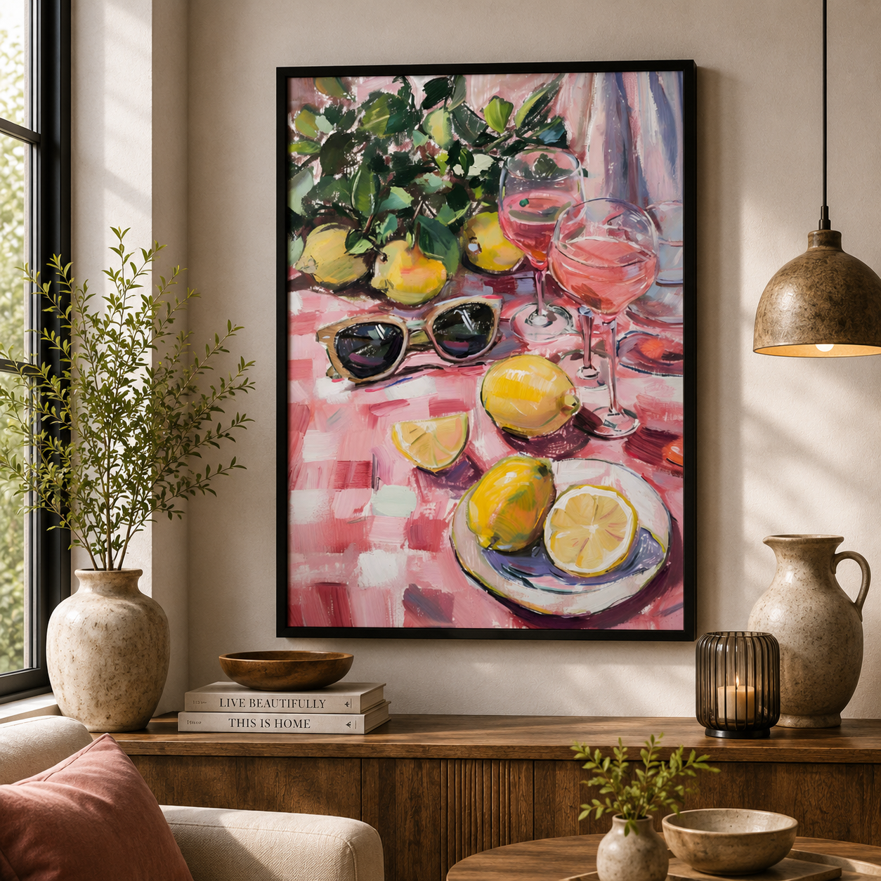 Modern Lemon Still Life Canvas Painting for Elegant Wall Decor