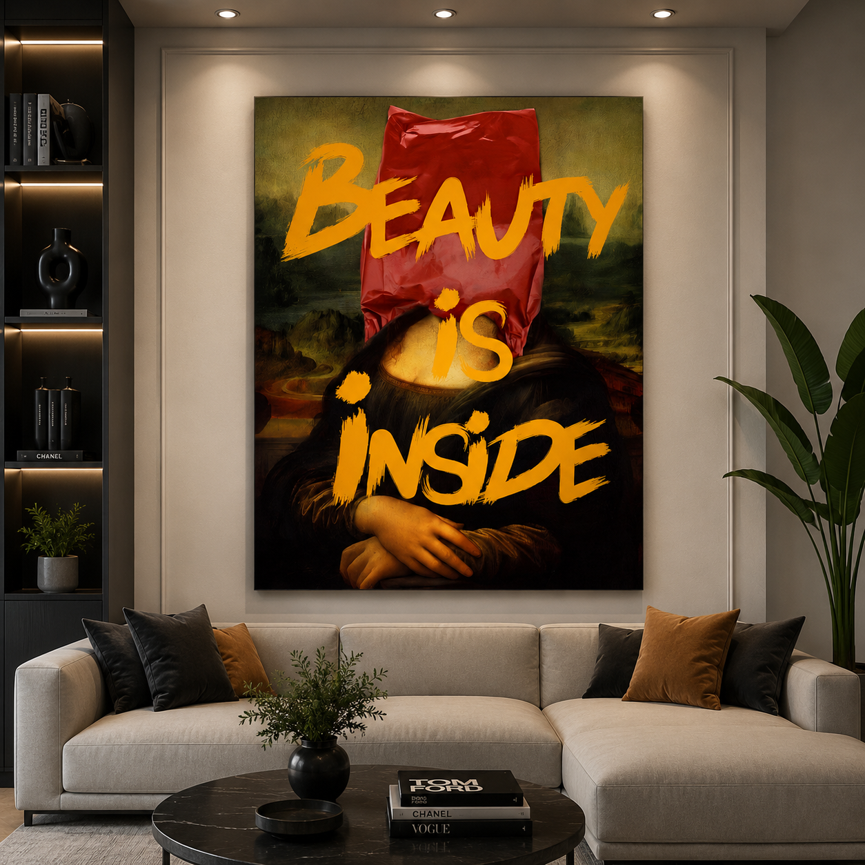 The Graffiti Mona Wall Art Painting for Modern Urban Decor