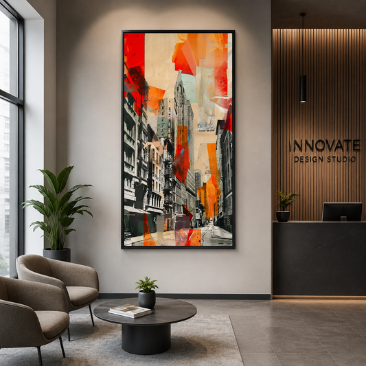Abstract Urban Cityscape Canvas Wall Art for Modern Interiors