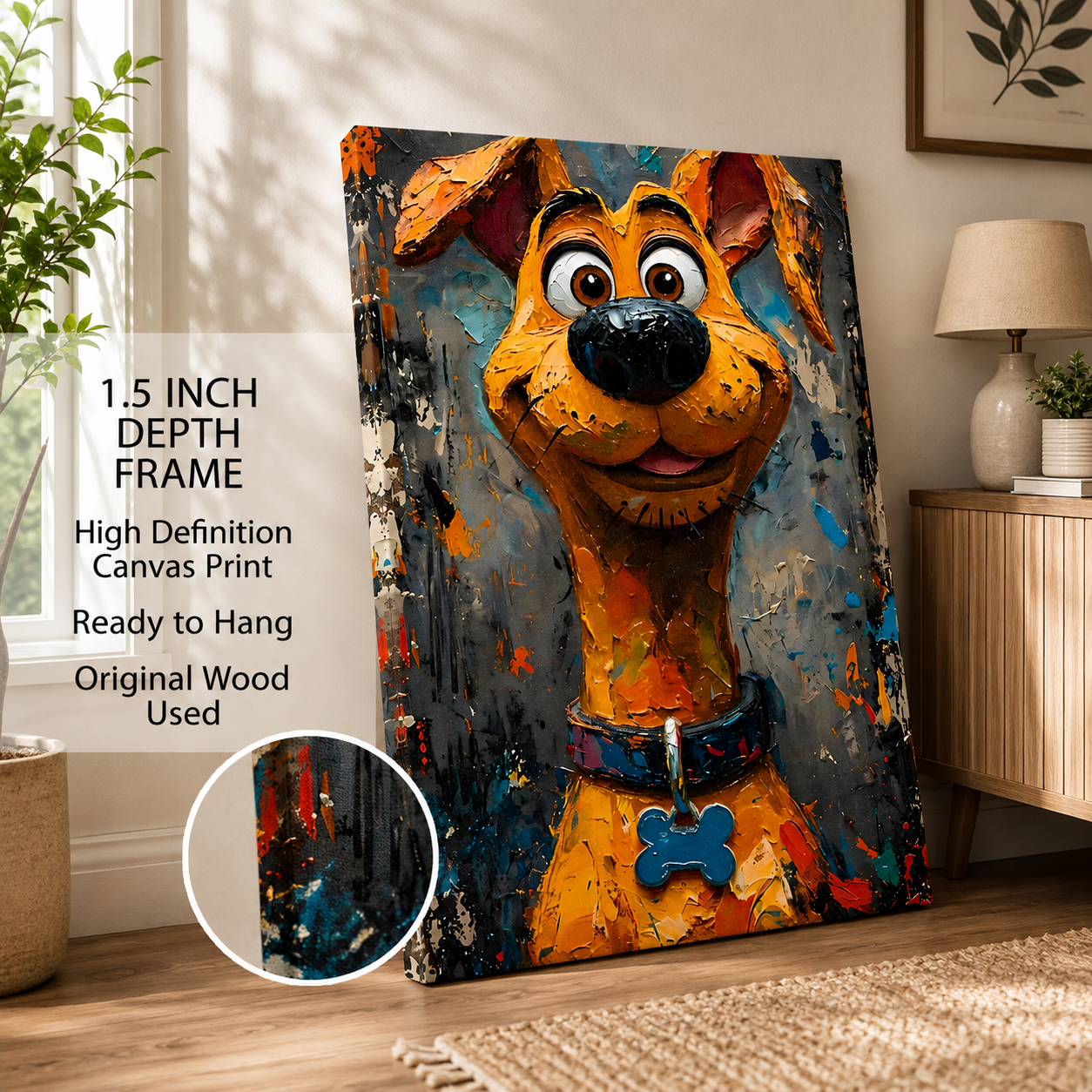 Canine Joy Wall Art Painting for Stylish Home Decor
