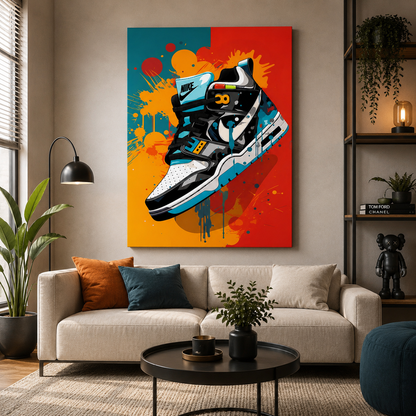 Sneaker Splash Wall Art Painting for Trendy Modern Decor