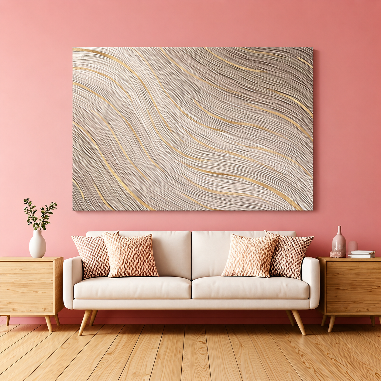 Red Black Geometric Abstract Canvas Wall Art for Modern Home Decor