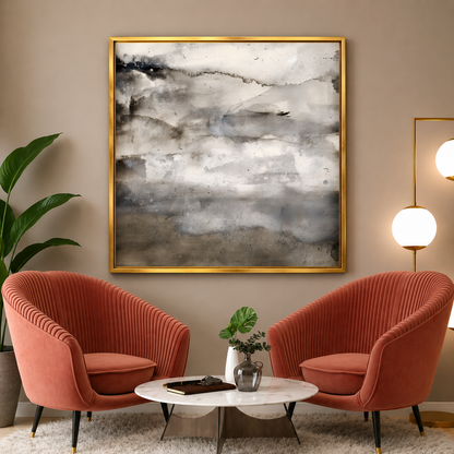 Minimalist Abstract Landscape Canvas Wall Art Modern Neutral Painting