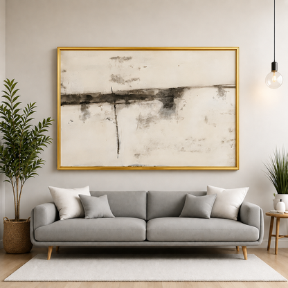 Minimalist Black Beige Abstract Canvas Wall Art Modern Home Decor Print