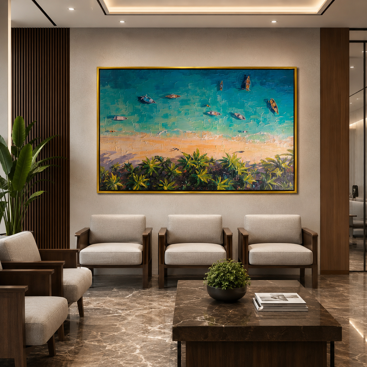 Mountain Lake Canvas Wall Art Alpine Landscape Nature Painting