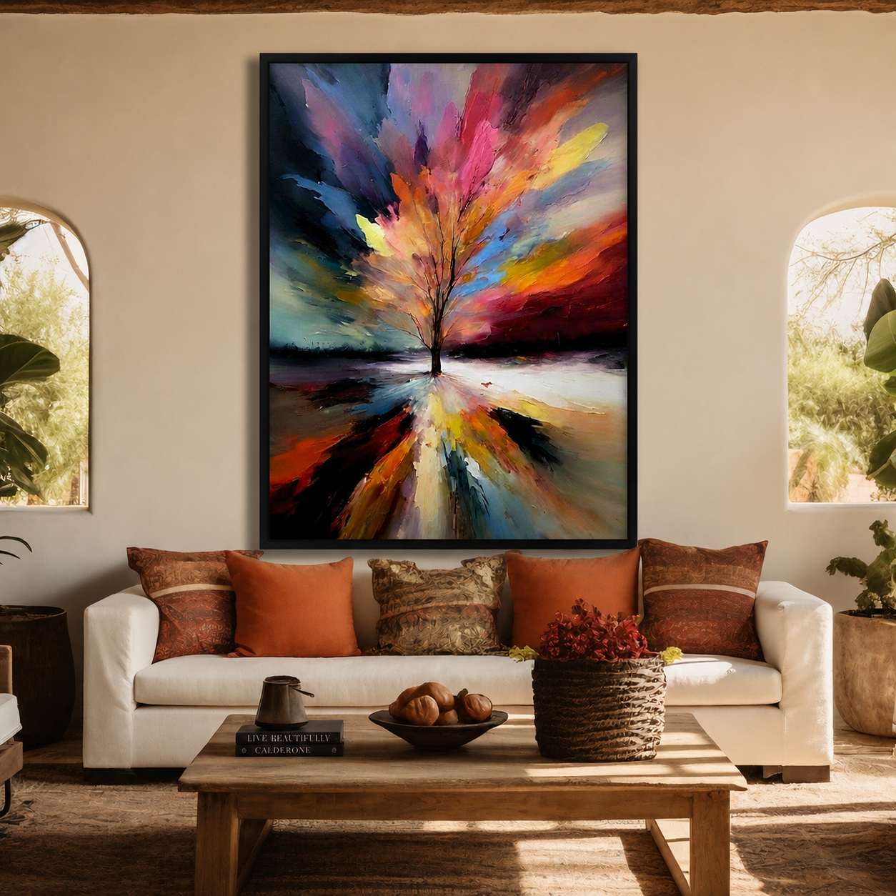 Abstract Tree Canvas Wall Art Modern Landscape Painting Decor