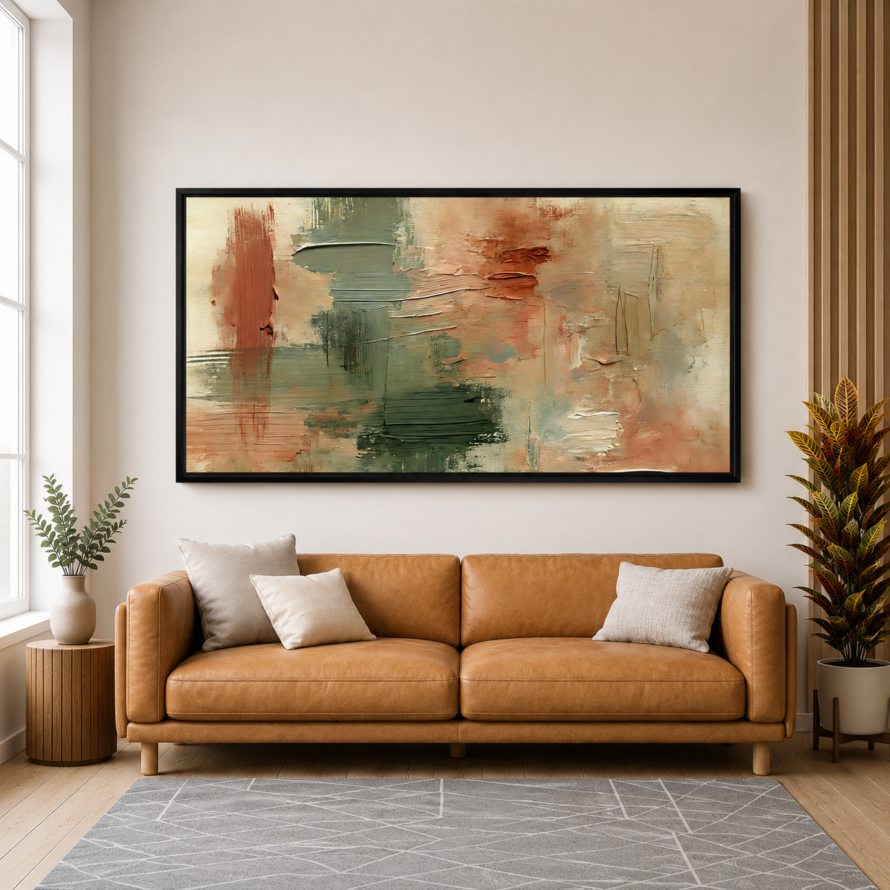 Neutral Abstract Canvas Wall Art Modern Minimalist Painting Home Decor