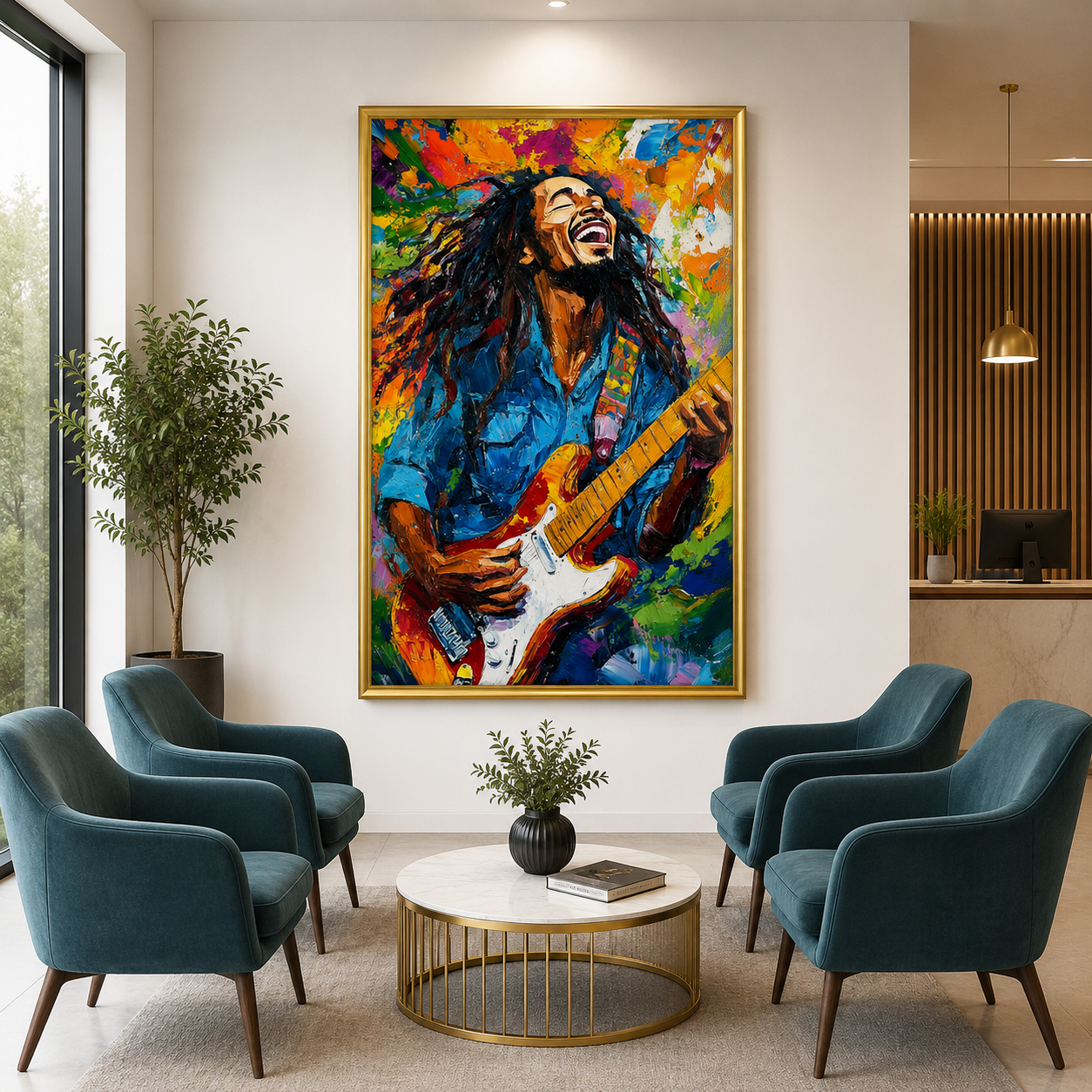 Guitar Player Canvas Wall Art