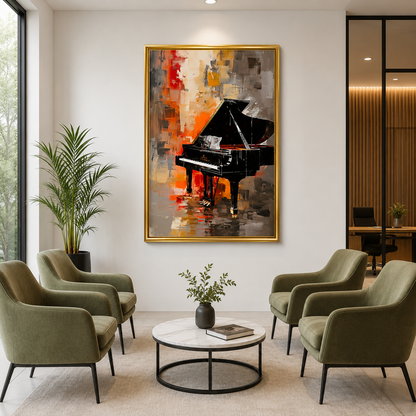 Abstract Grand Piano Canvas Wall Art