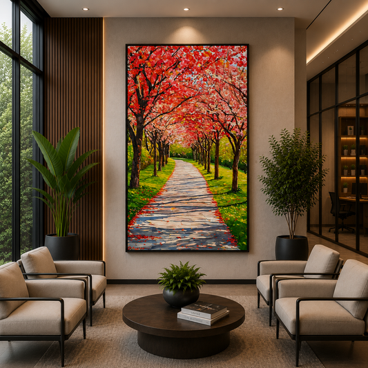 Cherry Blossom Path Canvas Wall Art