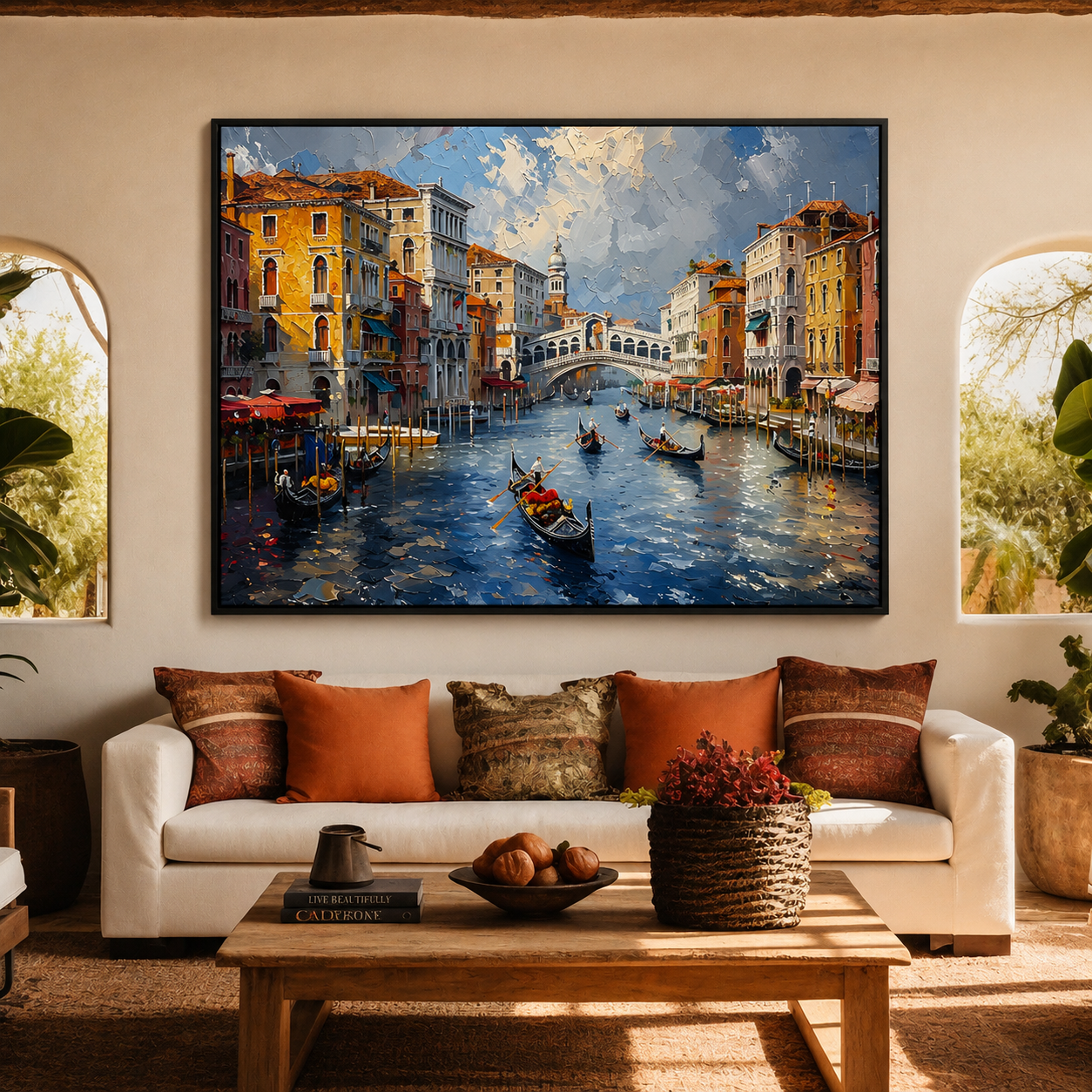 Venice Grand Canal Canvas Wall Art for Living Room Home Decor