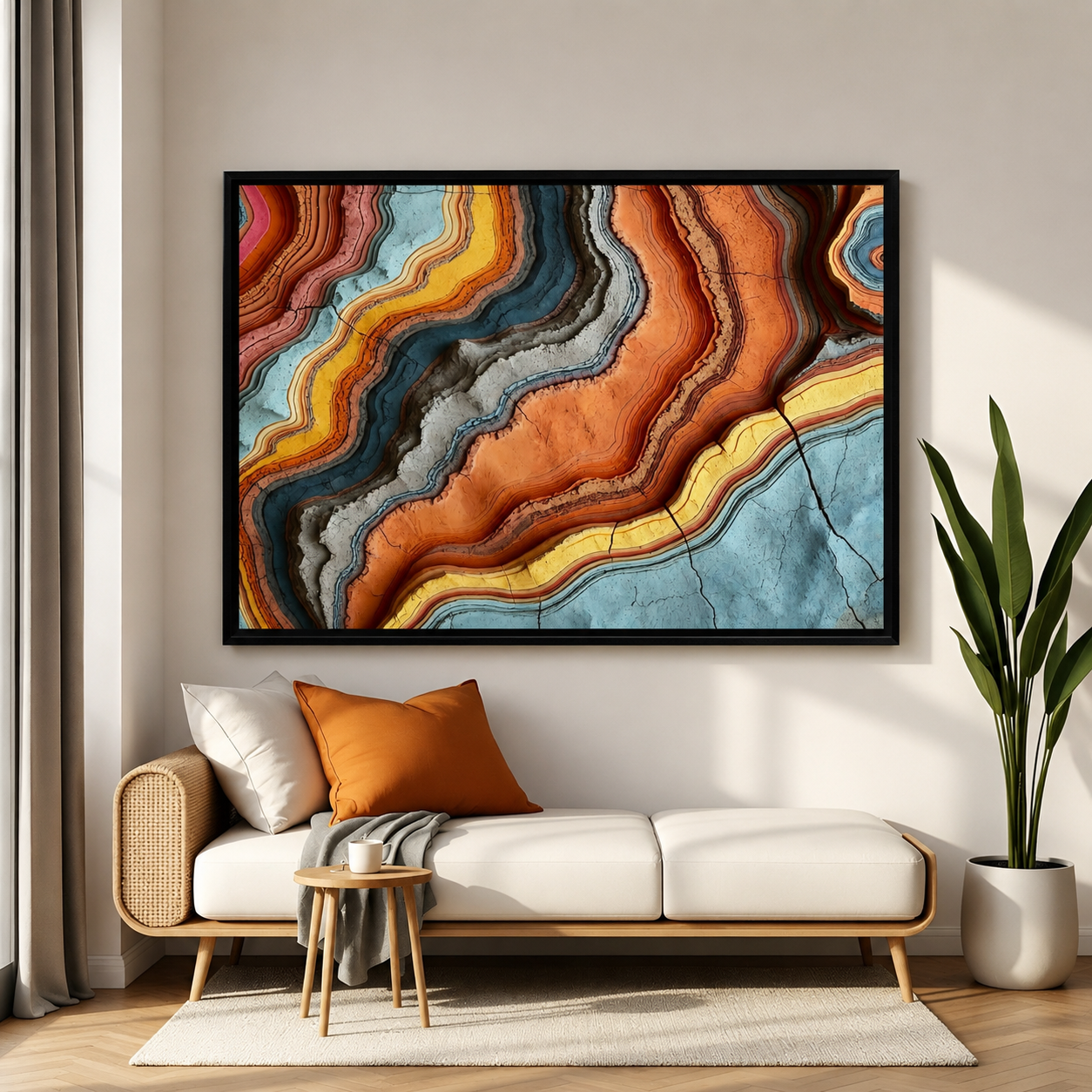Luxury Agate Abstract Canvas Wall Art Modern Geode Pattern Painting