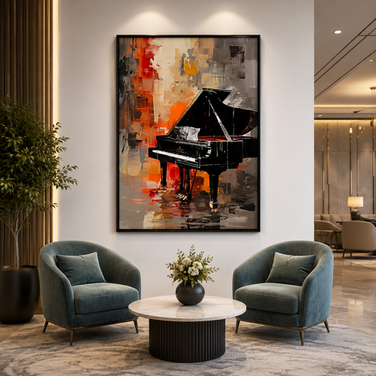 Abstract Grand Piano Canvas Wall Art