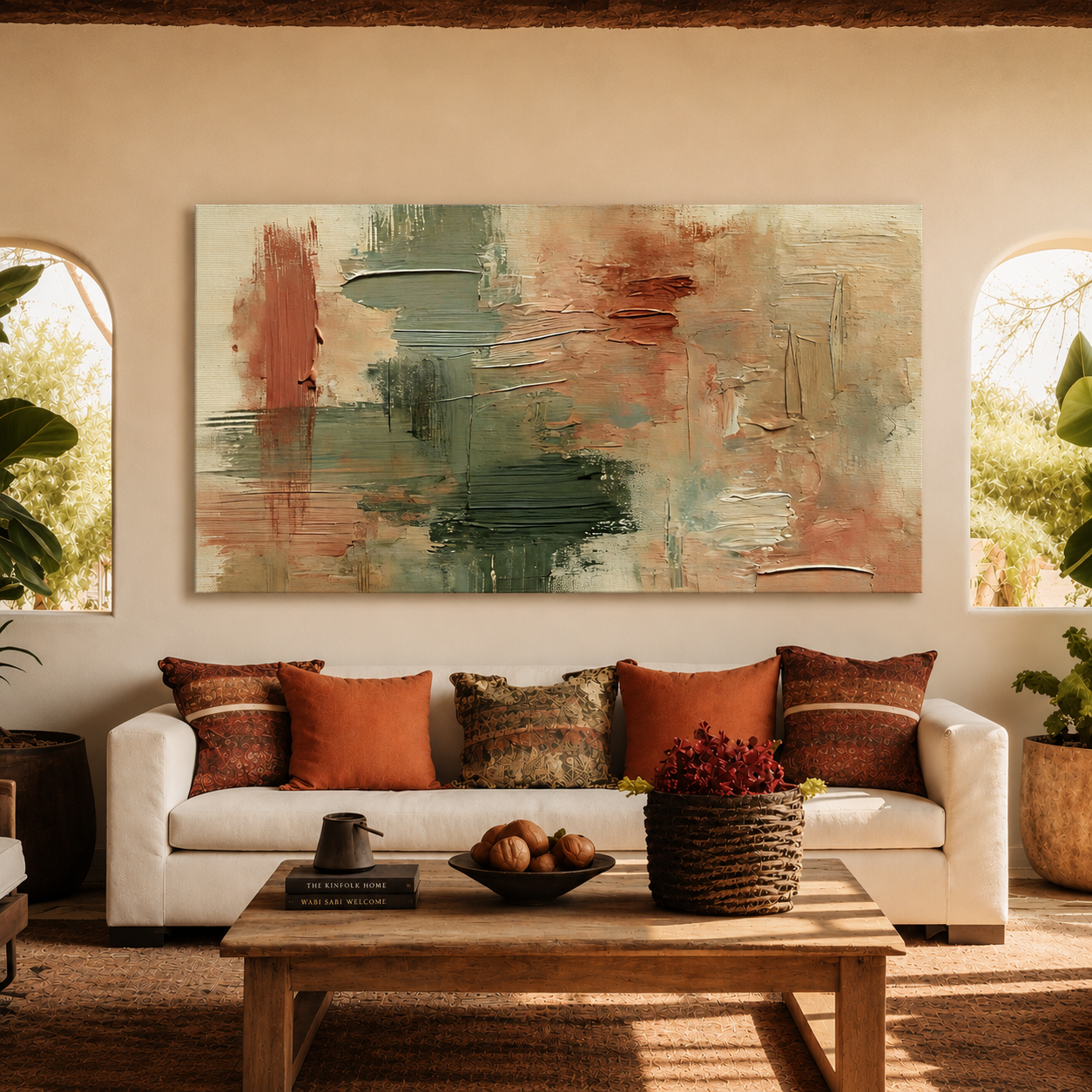 Neutral Abstract Canvas Wall Art Modern Minimalist Painting Home Decor