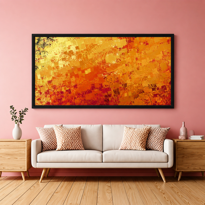 Orange Abstract Canvas Wall Art Modern Contemporary Painting Decor Print