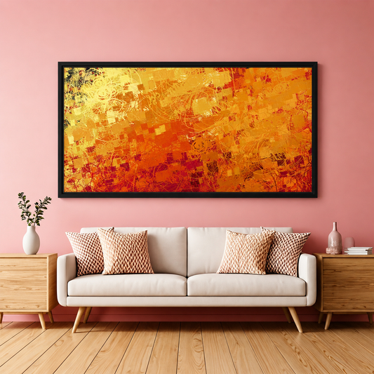 Orange Abstract Canvas Wall Art Modern Contemporary Painting Decor Print