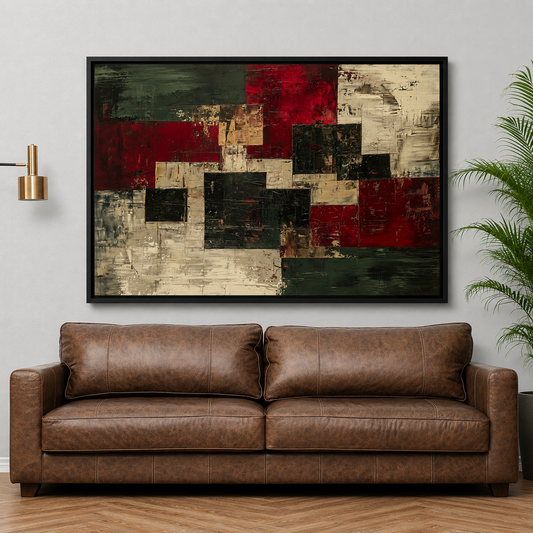 Modern Geometric Abstract Canvas Wall Art for Living Room Decor