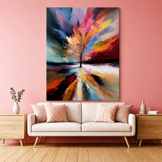 Abstract Tree Canvas Wall Art Modern Landscape Painting Decor