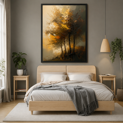 Abstract Forest Landscape Canvas Wall Art Modern Nature Painting Decor