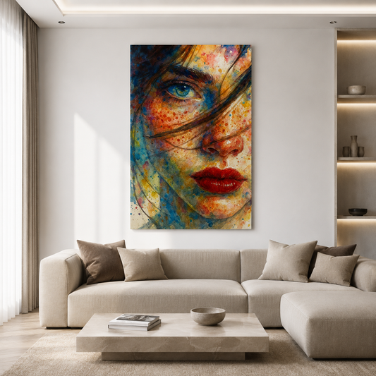 Abstract Woman Face Canvas Wall Art