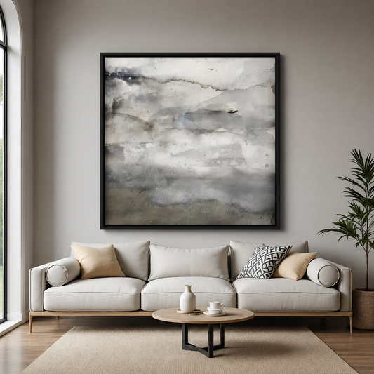 Minimalist Abstract Landscape Canvas Wall Art Modern Neutral Painting