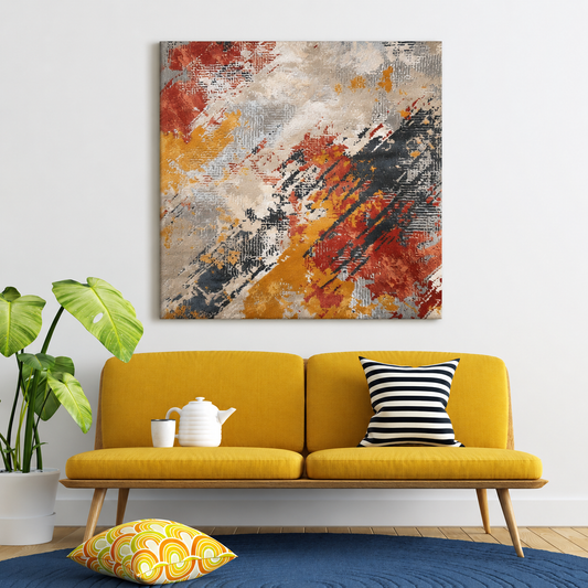 Modern Abstract Texture Canvas Wall Art Contemporary Square Painting