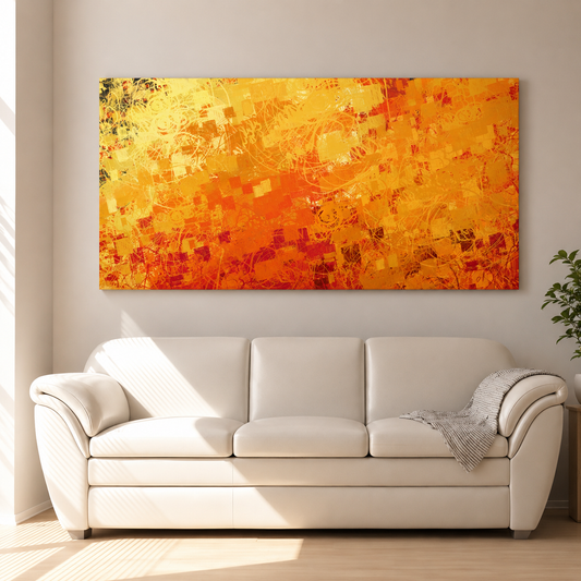 Orange Abstract Canvas Wall Art Modern Contemporary Painting Decor Print