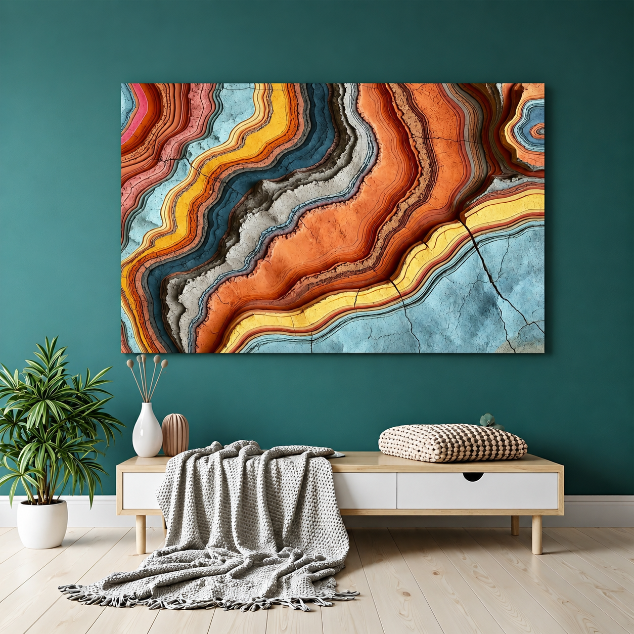 Luxury Agate Abstract Canvas Wall Art Modern Geode Pattern Painting