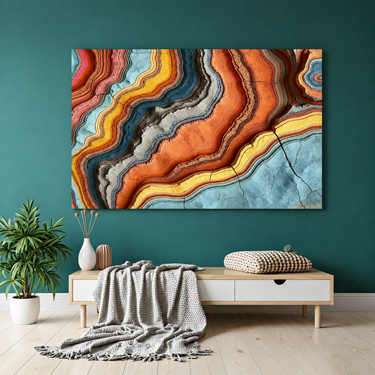 Luxury Agate Abstract Canvas Wall Art Modern Geode Pattern Painting