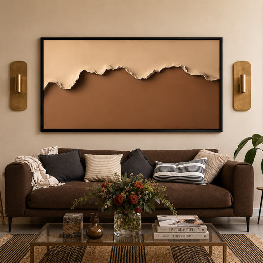 Minimalist Beige Abstract Canvas Wall Art Modern Neutral Wall Decor