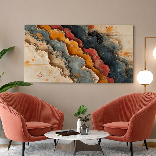 Colorful Abstract Canvas Wall Art Modern Geometric Living Room Decor