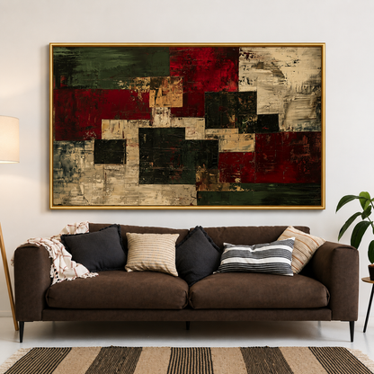 Modern Geometric Abstract Canvas Wall Art for Living Room Decor