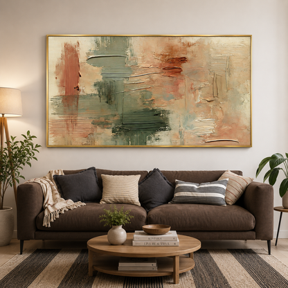 Neutral Abstract Canvas Wall Art Modern Minimalist Painting Home Decor