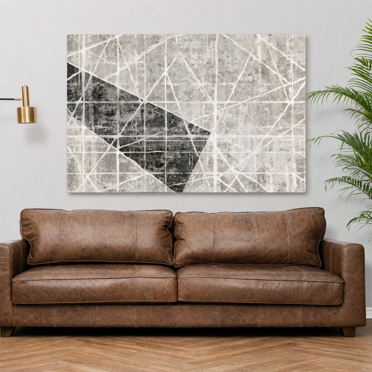 Black White Geometric Abstract Canvas Wall Art for Modern Home Decor