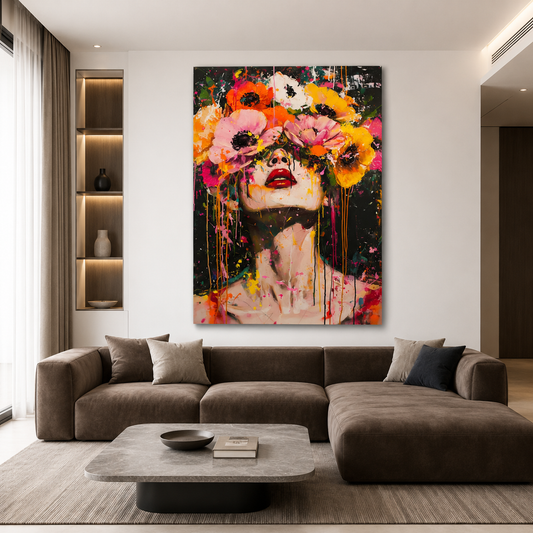 Abstract Floral Woman Canvas Wall Art