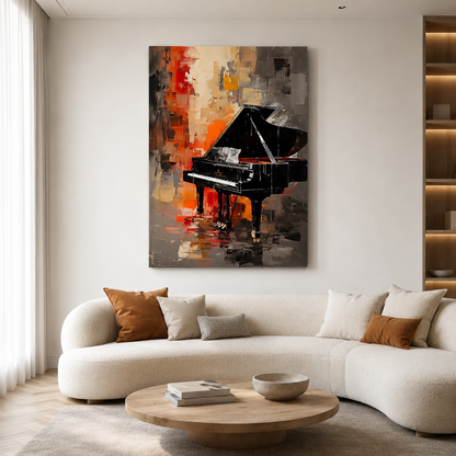 Abstract Grand Piano Canvas Wall Art