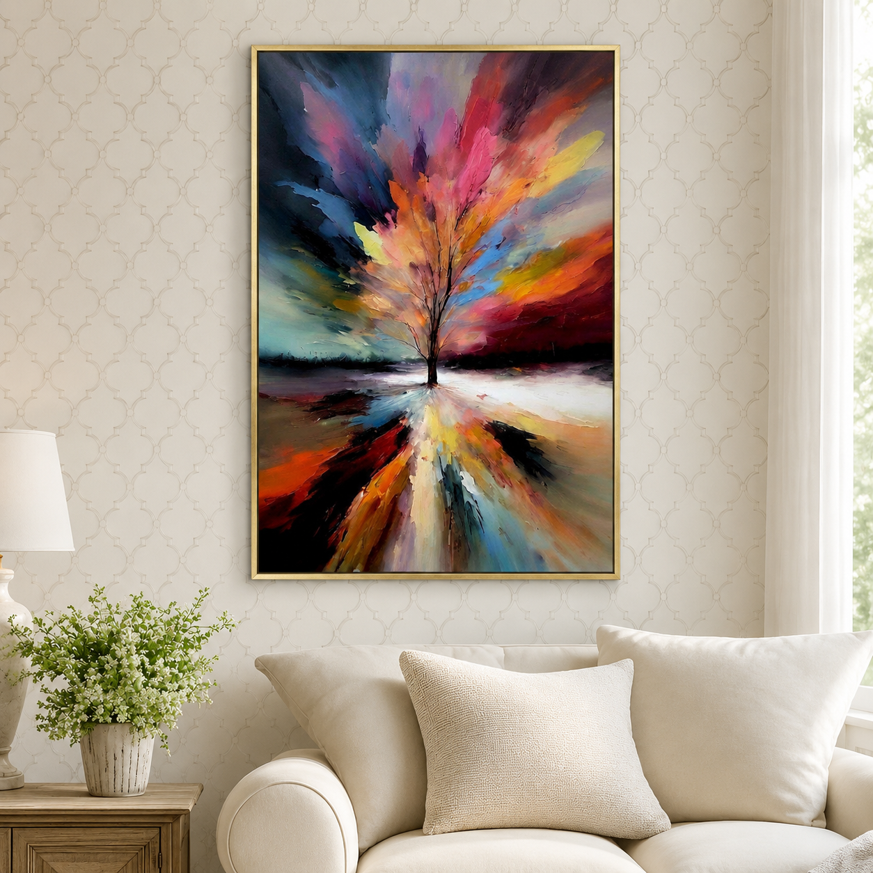Abstract Tree Canvas Wall Art Modern Landscape Painting Decor