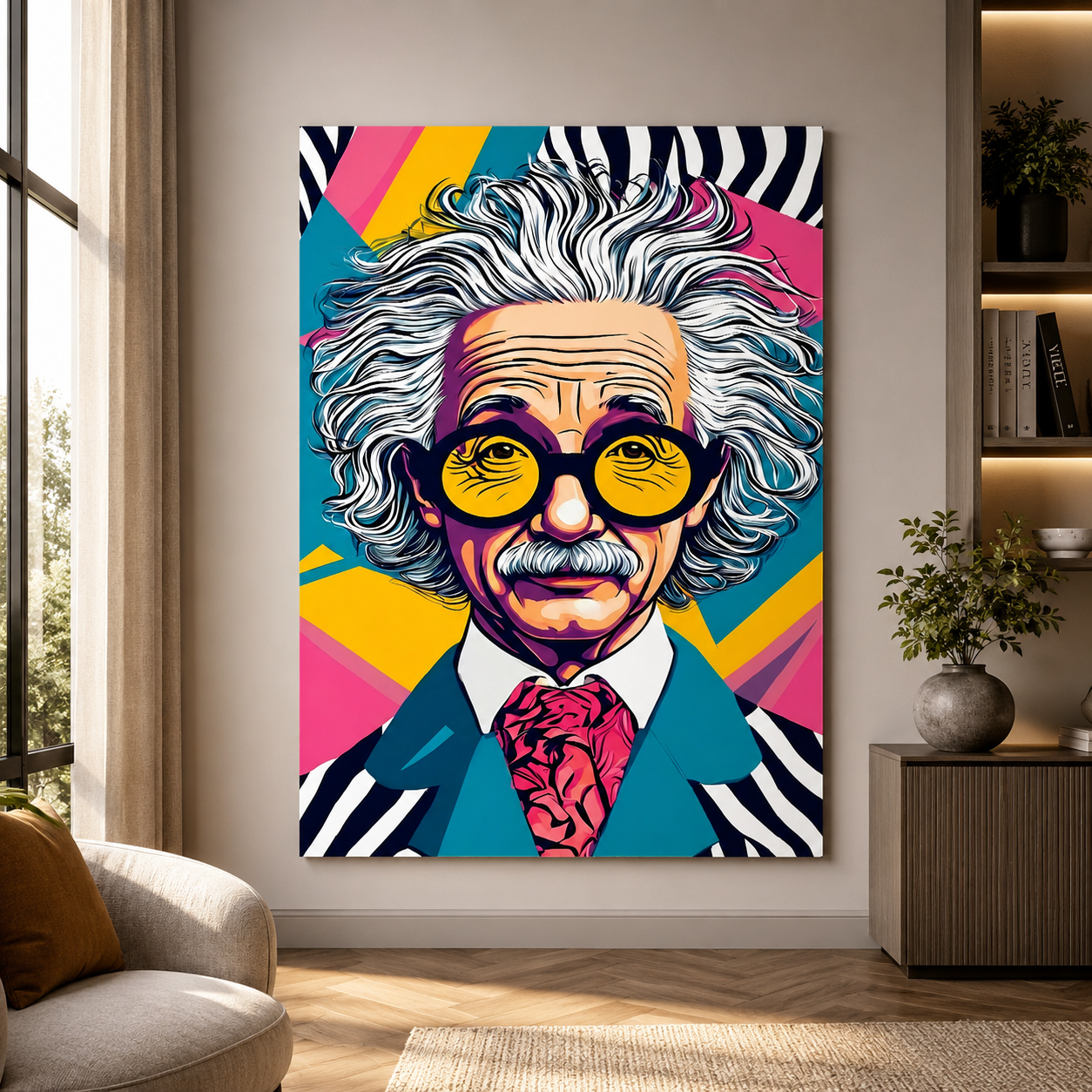 Einstein Unplugged Wall Art Painting for Modern Artistic Decor