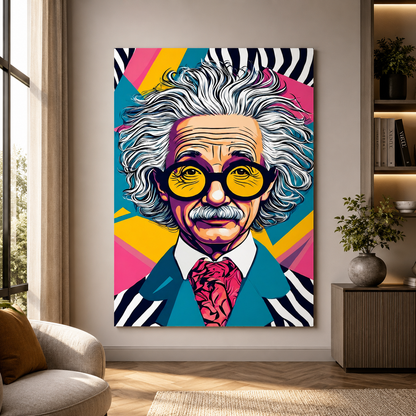 Einstein Unplugged Wall Art Painting for Modern Artistic Decor
