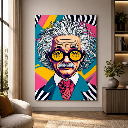 Einstein Unplugged Wall Art Painting for Modern Artistic Decor