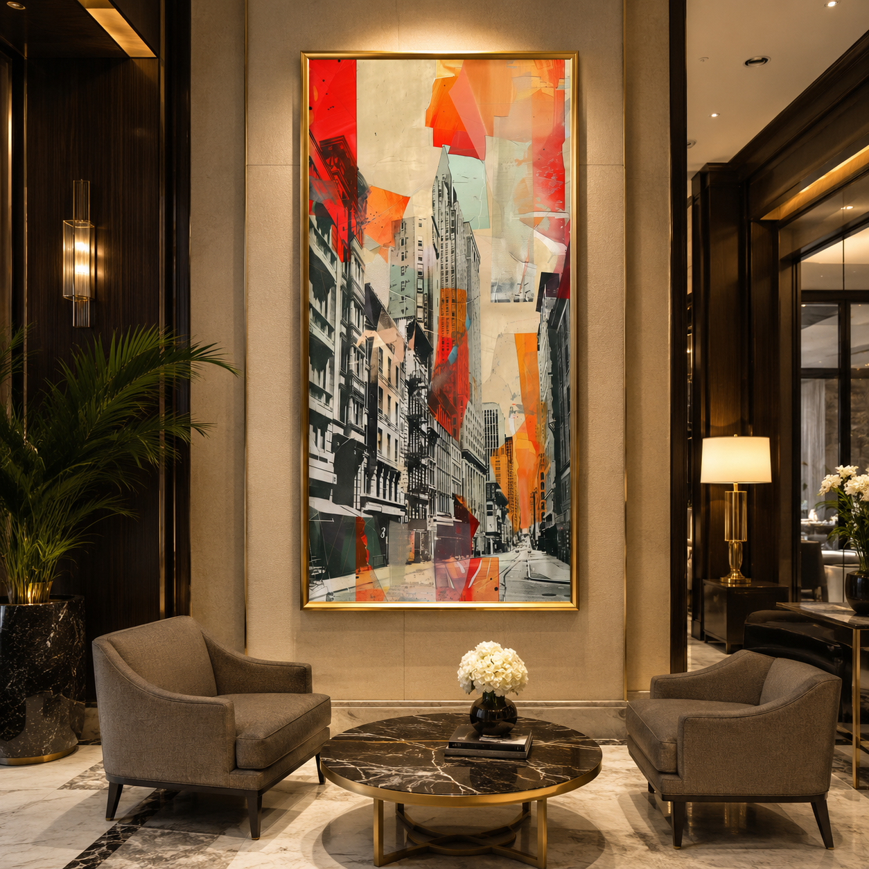 Abstract Urban Cityscape Canvas Wall Art for Modern Interiors