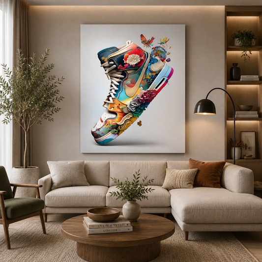 Urban Bloom Runner Wall Art Painting for Modern Home Decor