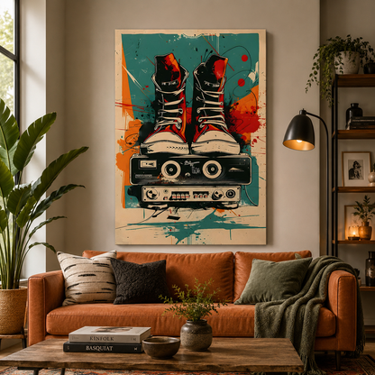 Street Beat Urban Music Wall Art Painting for Modern Interiors