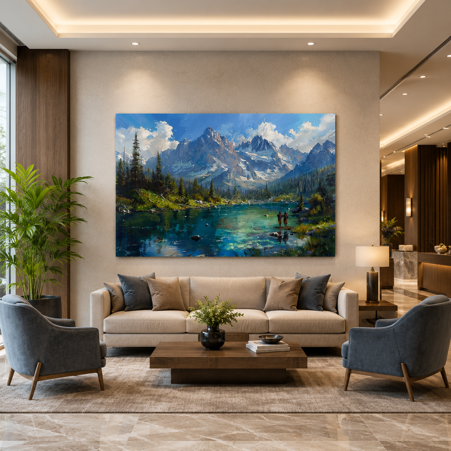 Mountain Lake Canvas Wall Art