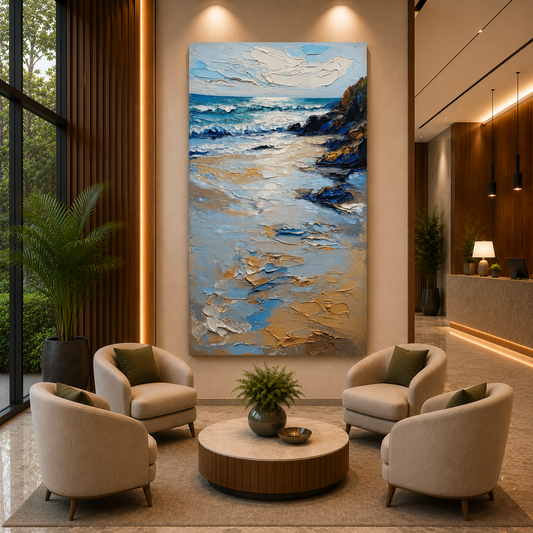 Textured Coastal Beach Canvas Wall Art