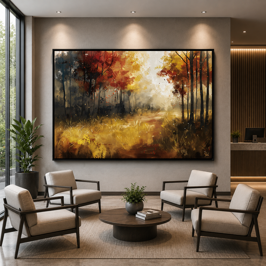 Autumn Forest Path Canvas Wall Art