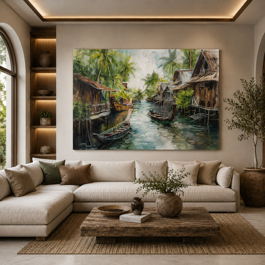 Tropical Beach Aerial Canvas Wall Art