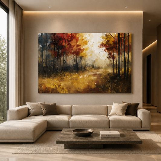 Autumn Forest Path Canvas Wall Art