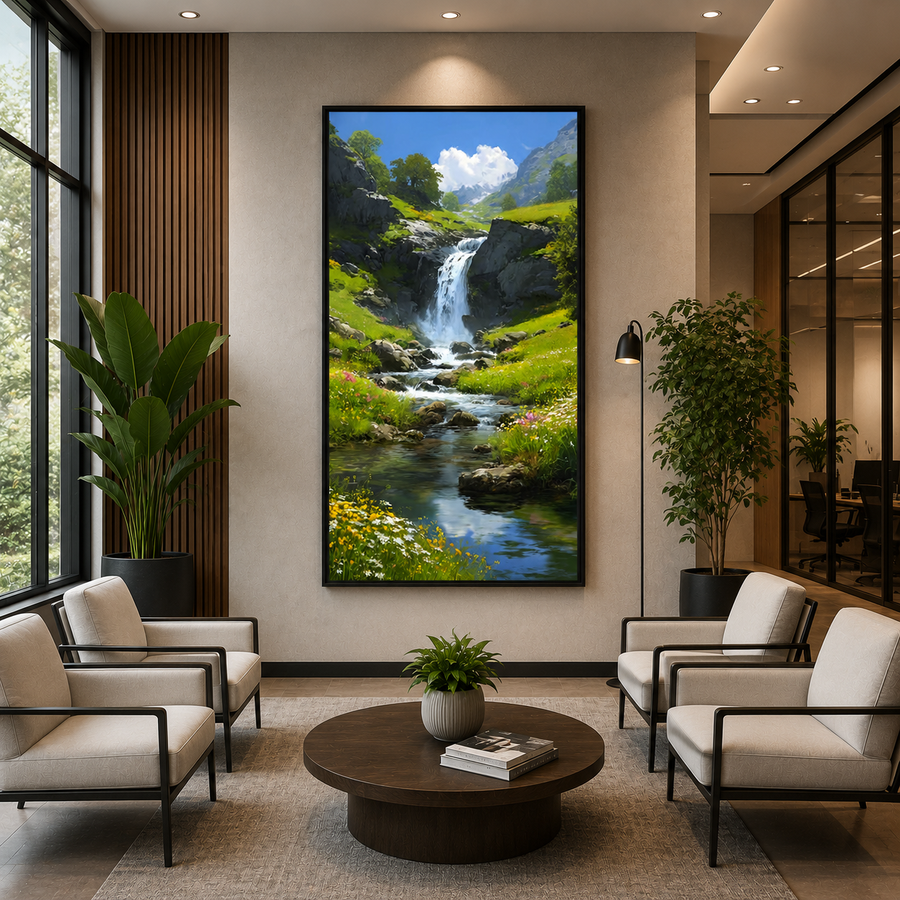 Mountain Waterfall Canvas Wall Art
