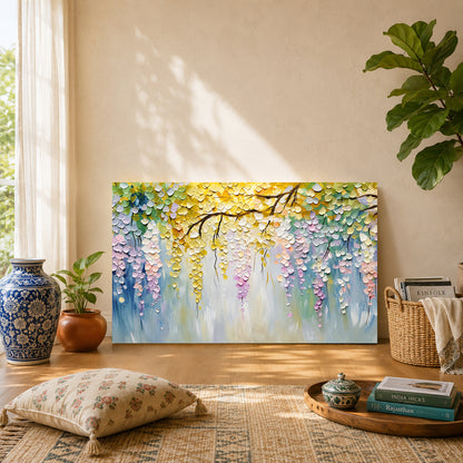 Wisteria Flower Canvas Wall Art Painting for Living Room